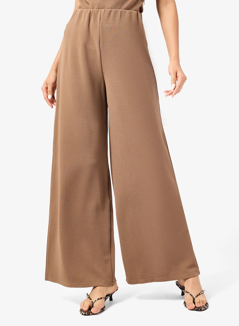 Ginger  Wrap Around Detail Top & Wide Leg Pant Coord Set for Women | Best Price UAE